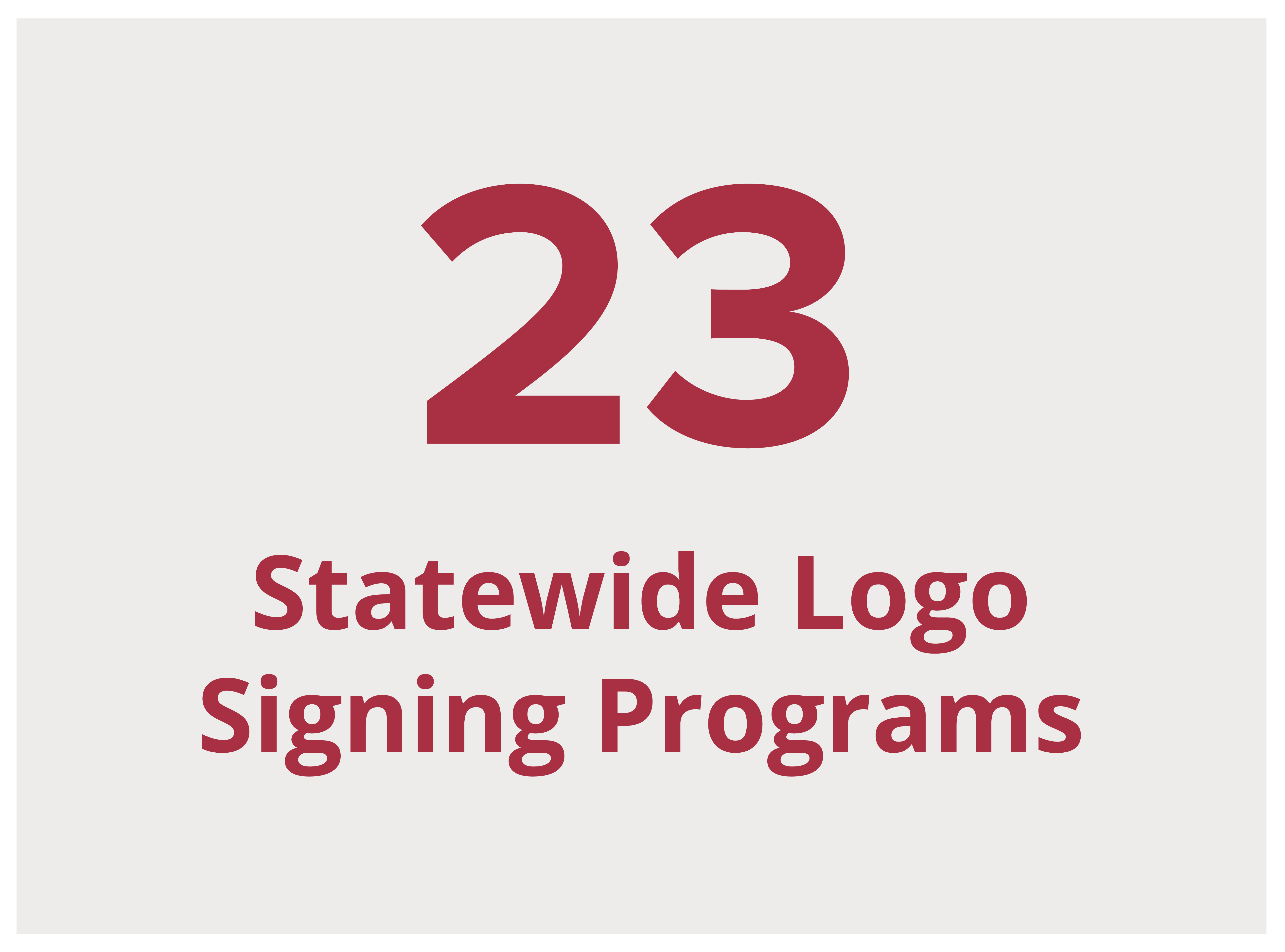 23 Statewide Logo Signing Programs