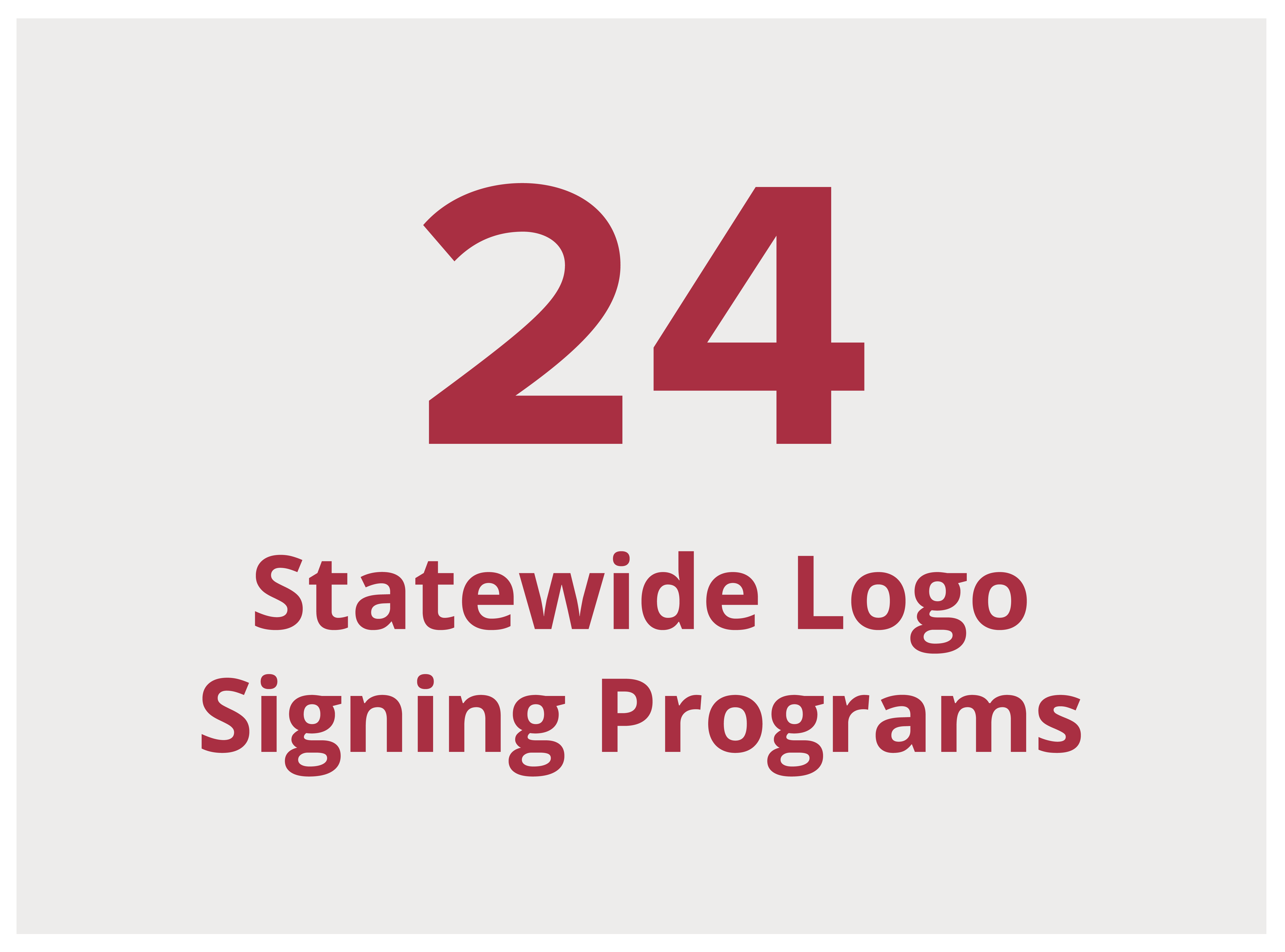 24 Statewide Logo Signing Programs